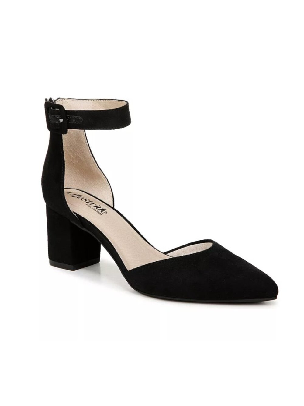 Life Stride Admire Dress Sandal Black Closed Toe Ankle Strap Classic Chic Size 7
